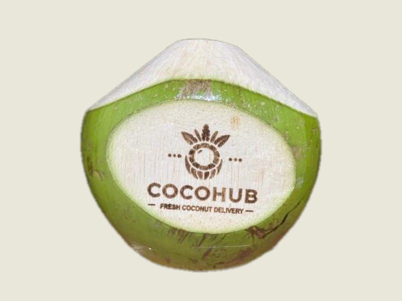 Half peeled, with logo