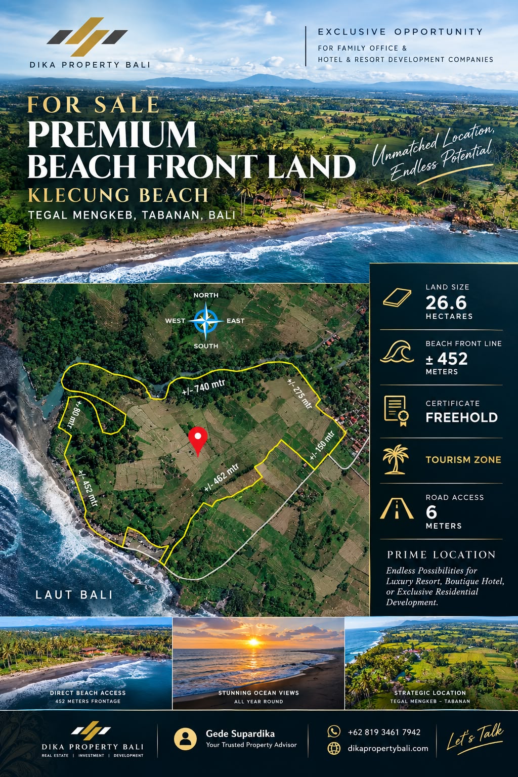 KLECUNG BEACH FRONT LAND FOR SALE