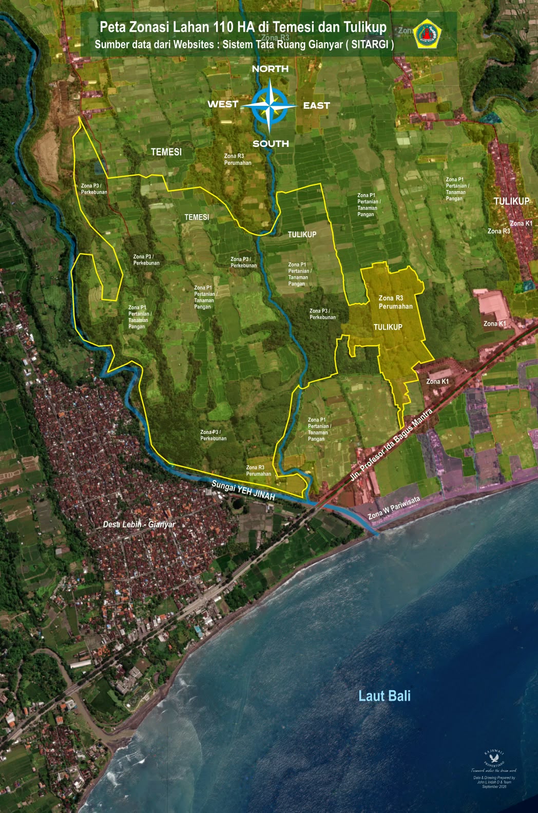TEMESI LAND FOR GOLF, AGRO TORISM DEVELOPMENT GIANYAR BALI